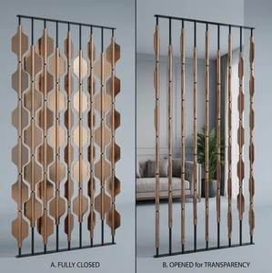 Separador Decorativo Giratorio de 360 Grados Aoleidun SS34, <span class=keywords><strong>Diseño</strong></span> Nórdico Moderno Transparente, Acero Inoxidable Color Oro Rosa, para Ambientes de Lujo - Product Image 4