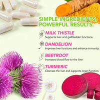 Hatmanlabs 70 Capsules Chardon-Marie Racine de Pissenlit Complément Herbal Détoxifiant et Réparateur pour le Foie Soutien Adulte