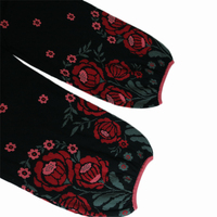Vente en gros de robe chandail à manches ballons col rond pour femmes en tricot de viscose jacquard floral personnalisé de qualité vintage