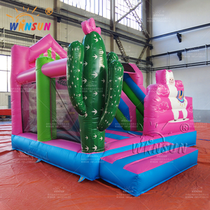 Casa de rebote de fiesta inflable semicerrada personalizada ecológica de alta calidad, Combo de salto, tema de alpaca, capacidad de 3-5 - Product Image 4
