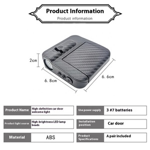 Projecteur <span class=keywords><strong>LED</strong></span> de logo pour portière de voiture personnalisé, étanche, antidérapant, pour la sécurité nocturne, décoration, <span class=keywords><strong>lampe</strong></span> fantôme de bienvenue, universel, nouveau - Product Image 5