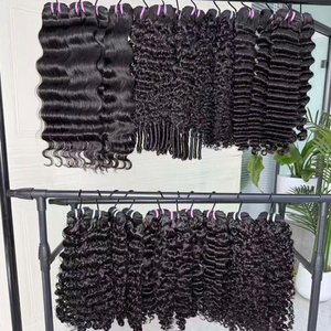 ผมหยิกพม่าแบบเป็นมัด 100% ผมมนุษย์บริสุทธิ์ไม่ผ่านการแปรรูป สีดำธรรมชาติ แบบ Double Drawn จากผู้ขาย - Product Image 1