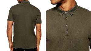 New Gorgeous Regular Fit with Ribbed Collar Textured Knit Superb Cotton Polo Shirt for <b>Mens</b> Clothing in <b>Khaki</b> Color - Product Image 5
