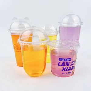 Wholesale clear pp Blister <b>Plastic</b> U Shape Dessert <b>Cup</b> PP Beverage Juice Bubble Tea <b>Cup</b> with Lids - Product Image 4