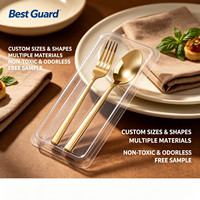Coffret de couverts personnalisé en blister, étui en plastique transparent pour couteau et fourchette