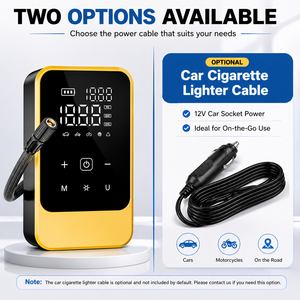Gonfleur de pneus à <span class=keywords><strong>prix</strong></span> compétitif pour <span class=keywords><strong>voiture</strong></span>, moto, vélo, matériau ABS, moniteur de pression des pneus 150 psi, lumière LED SOS, jauge numérique - Product Image 5