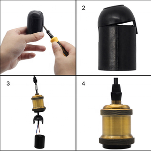 Cordon en aluminium suspendu pour <span class=keywords><strong>luminaire</strong></span> suspendu, kit de support de lampe avec câble sans roseau de plafond - Product Image 6