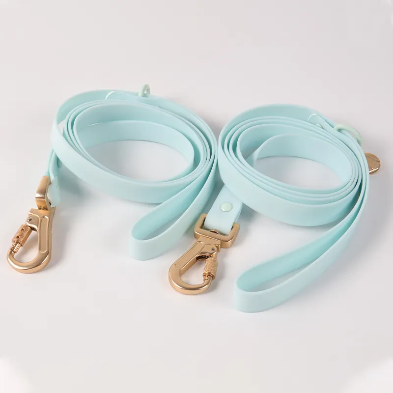 Groothandel Aangepaste Kleur Verstelbare Zachte Pvc Hondenhalsband En Riem Set Luxe Outdoor Walking Waterdichte Riem Hond