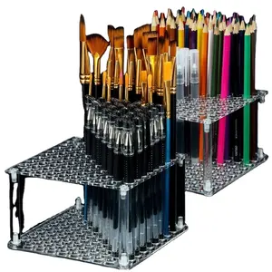 Custom 96 Holes Acrylic Pencil Brush Holder for Retail