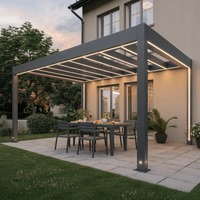 Pergola bioclimatique en aluminium thermolaqué sur mesure avec toit à lames motorisées rétractables pour extérieur, jardin et resort