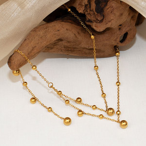 <span class=keywords><strong>El</strong></span> collar de cuentas de <span class=keywords><strong>acero</strong></span> <span class=keywords><strong>inoxidable</strong></span> de alta calidad no se decolora, no contiene níquel y <span class=keywords><strong>tiene</strong></span> una tendencia de moda de baja alergia - Product Image 2