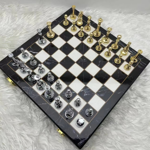 High Quality Marble Style <strong>Chess</strong> <strong>Set</strong> with 12 Inches and 2.2-inch <strong>Metal</strong> <strong>Chess</strong> Pieces - Product Image 4