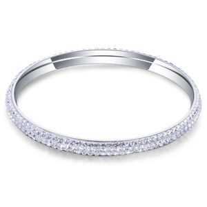 Bracelet en cristal 12 mm, trois rangées, serti de pierres blanches AB rondes, unisexe, à porter au quotidien - Product Image 1