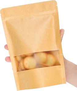 Sacchetti in Carta Kraft con Finestra e Chiusura a Zip, Ecologici e Riciclabili <span class=keywords><strong>per</strong></span> Alimenti - Product Image 4