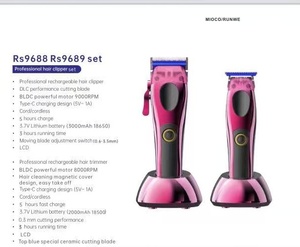 Bộ cắt tóc chuyên nghiệp M9688 sạc lại được, lưỡi DLC, lưỡi gốm xanh, động cơ BLDC, pin Li-ion, có thể tháo rời - Product Image 3