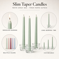 Bougies décoratives à combustion longue durée, sans fumée, en cire de paraffine, pour la décoration de la maison