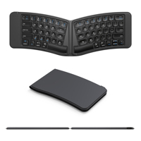 Teclado Inalámbrico Ergonómico Plegable, Ligero y Portátil, Compatible con Múltiples Sistemas y Dispositivos, Nuevo Producto de Cuero PU