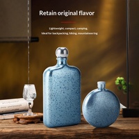 Mini pot à vin et bouteille à liqueur en titane pur, motif fleur de glace, personnalisable avec des mots, luxe léger, rétro, pour le camping en plein air, modèle Ti-10001