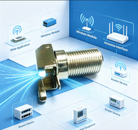 Conector Coaxial RF F Hembra 75ohm 90 Grados DC 1GHz Conector Coaxial RF Adaptador de Antena Roscado Metálico