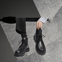 Bottes montantes pour hommes IStapromo Gifts, imperméables, en plastique, style britannique, à semelle épaisse, rehaussantes, simples, pour le travail