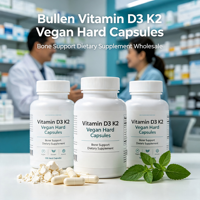 Capsules rigides standardisées de Vitamine D3 MK7 K2 à base de plantes, végétaliennes, pour le soutien osseux des adultes, supplément d'extrait 5g/pièce, vente en gros usine
