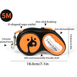 Laisse pour chiens de luxe en nylon plat rétractable de 5 m, motif dessin animé, prix de gros - Product Image 2