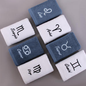 Toallas de Baño y Toallas de Mano de Algodón Bordadas con Signos del Zodiaco, Toallas Suaves y Absorbentes Personalizadas para Uso Doméstico, Opciones de Logotipo Personalizado - Product Image 3