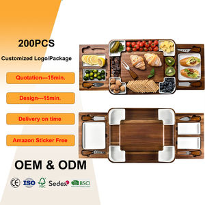 Juego <span class=keywords><strong>de</strong></span> Tablas <span class=keywords><strong>de</strong></span> <span class=keywords><strong>Cortar</strong></span> <span class=keywords><strong>de</strong></span> Madera <span class=keywords><strong>de</strong></span> Acacia para Fiestas en Casa, <span class=keywords><strong>Tabla</strong></span> <span class=keywords><strong>de</strong></span> Quesos y Charcutería con Juego <span class=keywords><strong>de</strong></span> Cuchillos - Product Image 1