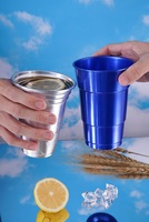 Nouvelle tasse ronde artisanale personnalisable avec logo imprimable, 8 oz, en aluminium écologique, changeant de couleur, pour le camping, l'espresso, portable, pour les fêtes