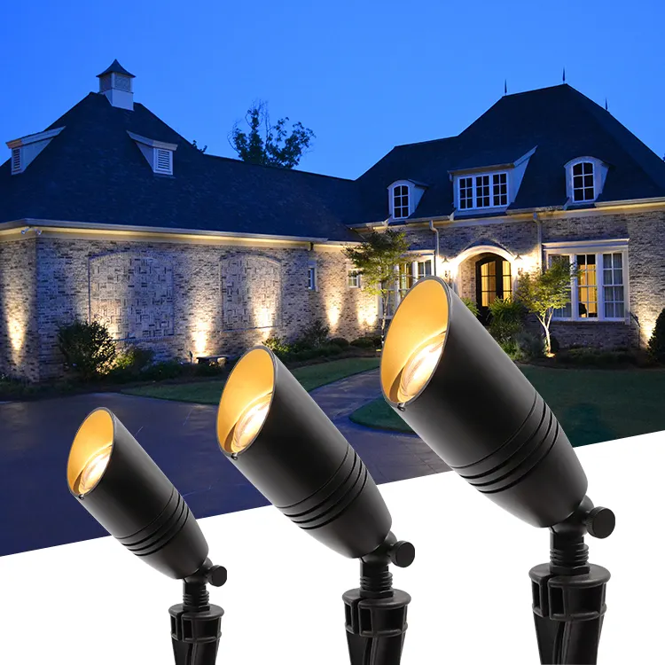 Luz de acento ajustável IP65 para jardim ao ar livre, gramado, quintal e villa, LT2105A 12V AC/DC 2700K-6000K de alumínio fundido