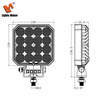 Lámpara Auxiliar de Conducción para Motocicleta, 64W, 4.3 Pulgadas, LED, 6400LM, Haz de Luz Amplio, para ATV, UTV, Camioneta Todoterreno, 0805-4-64