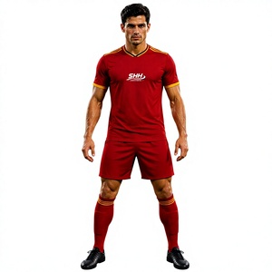 Shorts de football personnalisés professionnels pour hommes, 100 % polyester respirant, imprimés par transfert thermique, sublimés, en maille ajustable - Product Image 1