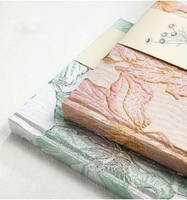 Nuevo Cuaderno Premium A5 con Tapa Dura de Tela Jacquard Dorado en Relieve con Diseño de Lirios, Cuaderno para Estudiantes, Papelería, Cuaderno Promocional, Regalo