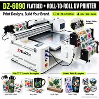Printer UV Flatbed DZ-6090 Langsung dari Pabrik, Ukuran 60CM*90CM, Warna Putih, Pernis untuk Gantungan Kunci Akrilik, Casing Ponsel, Pulpen, Hadiah Custom