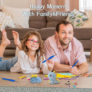 Kit de <span class=keywords><strong>crochet</strong></span> de dinosaure coloré complet pour débutants - Ensemble de bricolage tout-en-un avec fil, <span class=keywords><strong>crochet</strong></span>, yeux et guide étape par étape - Product Image 6