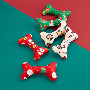Jouets pour animaux de compagnie en coton double dentition pour le nettoyage des dents, jouets de Noël pour chiens, jouets sonores en forme d'os pour chiens, fournis par l'usine NiBao - Product Image 5
