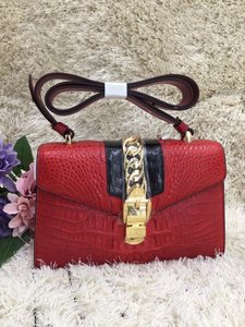Sac à rabat en cuir de crocodile noir pour femme avec bandoulière à boucle chaîne dorée, élégant sac à main bandoulière - Product Image 5