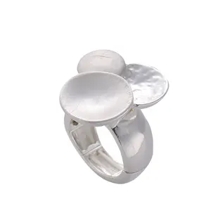 时尚女性戒指镀金和镀银可调锌合金弹性戒指现货