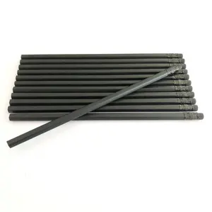 2023 hot sales hotel logo brand printed black wooden pencil OEM