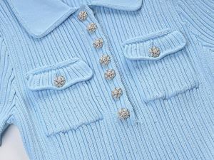 Cổ Áo Tay Áo Phụ Nữ Đan Sequin Mỏng Được Trang Bị Flaounced Ngắn Rắn Ăn Mặc Bettergirl Cổ Điển Thanh Lịch Phong Cách 2024 Lần Lượt Xuống Đầy Đủ Mini - Product Image 5