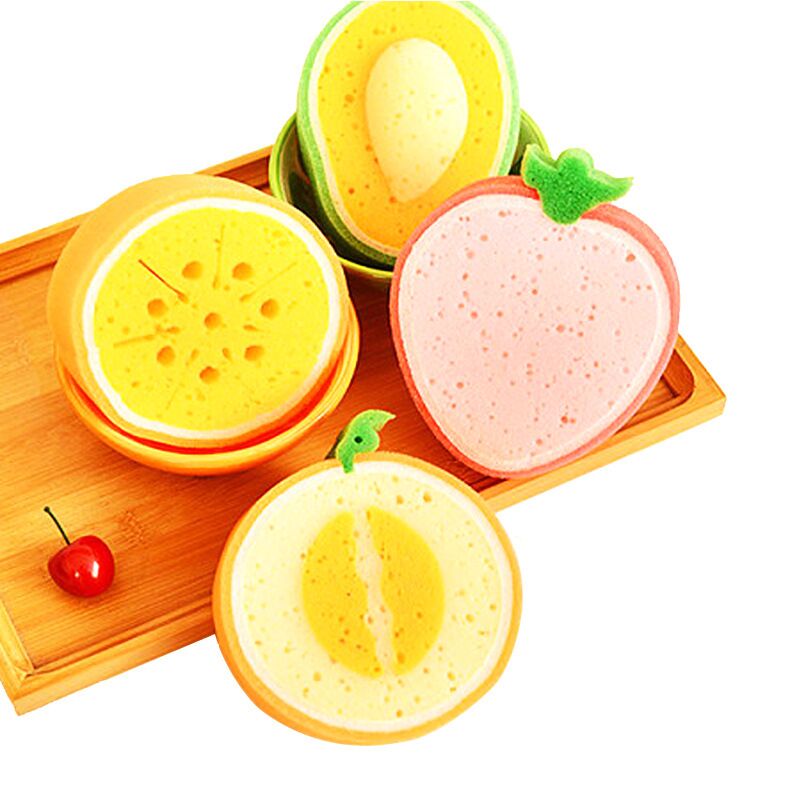 F1-95 оптовая продажа чистящее средство для мытья посуды чаша инструменты мягкая губка Симпатичные Фрукты Форма губка для тяжелой физической работыдостаточная кухонная губка для мытья посуды