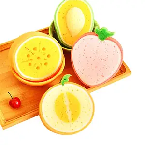 F1-95 Wholesale Cleaner Washing Dish Bowl Tools Soft Sponge Cute Fruit Shape Sponge For Heavy Duty Kitchen Dishwashing Sponge