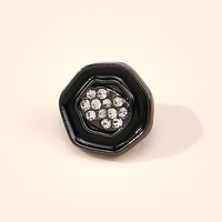 Boutons-pression classiques ronds de luxe en alliage de zinc, motif cœur champignon orné de strass, lavables, pour vêtements formels et décontractés