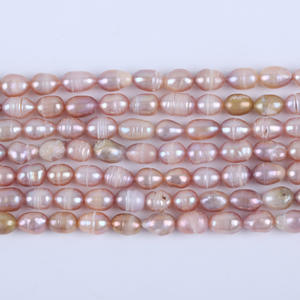 Wholesale Natural Purple Rice-Shaped 18cm6-7mm Freshwater Pearls Semi-Finished <b>Bead</b> DIY <b>Bracelet</b> Accessories - Product Image 5