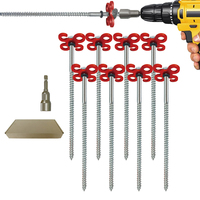 Piquets de sol à visser de 8 pouces, design multi-trous, 8 pièces et 1 tournevis hexagonal pour la fixation de tentes, auvents, abris et balançoires