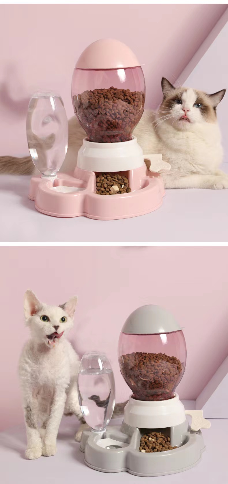 Amazon Nice Quality Gravity Colorful Automatic Pet Water And Food Feeder Water Dispensers Feeder For Cat