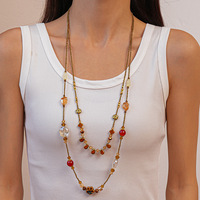 Kalung Bunga Berbentuk Tetesan Air Gaya Eropa, menampilkan Desain Retro dan Unik, cocok untuk Tampilan yang Unik dan Mewah.