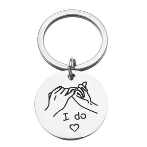 Llaveros Vintage de acero inoxidable 2024, par Popular PARA EL Dí<span class=keywords><strong>a</strong></span> de San Valentín 'I Do Me Too', <span class=keywords><strong>palabras</strong></span> láser, regalo perfecto para novio - Product Image 1