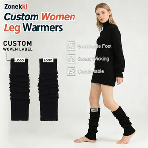 ZONEKKI Penghangat Kaki Wanita yang Dapat Dipersonalisasi, Dibuat Sesuai Pesanan, Penghangat Kaki Rajut dengan Logo Kustom untuk Kantor dan Kebugaran, Penghangat Kaki Panjang - Product Image 1