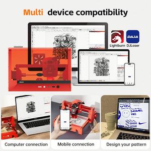 DAJA Mini A7 5W/10W/1W grabador teléfono móvil botella de Metal objetos redondos rotativos máquina de grabado láser en Metal - Product Image 4